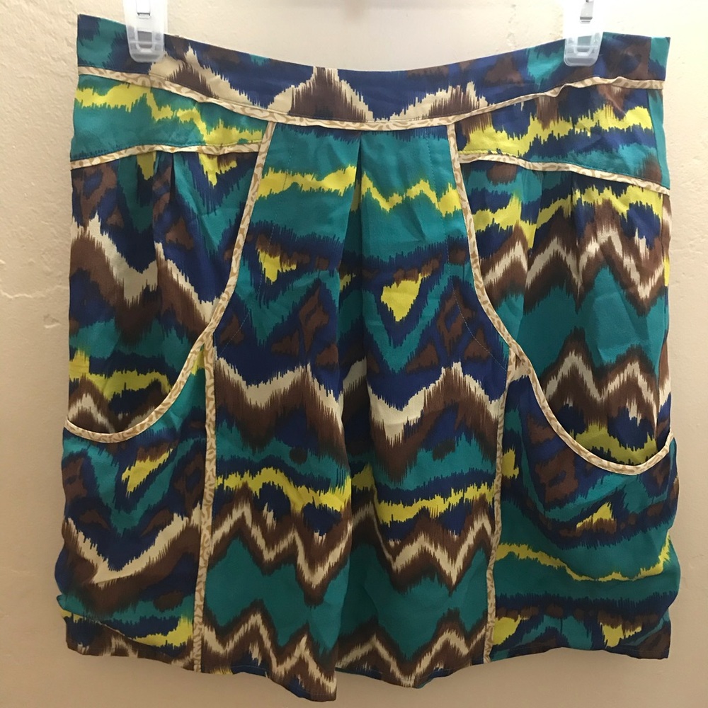 Anthropologie Lilu Silk Skirt Sz S